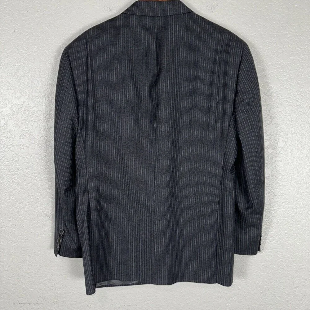 John Varvatos Blazer Mens 40 Sht wool Star USA Blue Striped Sports Coat Business